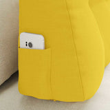 Cuscino per Schiena Giallo Chiaro 80 x 24 x 50 cm Tessuto
