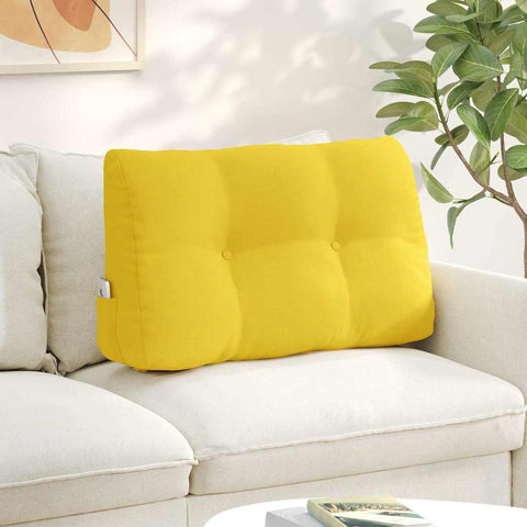 Cuscino per Schiena Giallo Chiaro 80 x 24 x 50 cm Tessuto