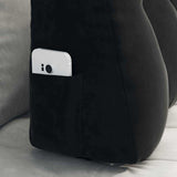 Cuscino per Schiena Nero 80 x 24 x 50 cm Velluto