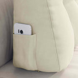 Cuscino per Schiena Crema 80 x 24 x 50 cm Velluto