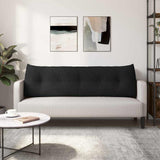 Cuscino per Schiena Nero 160 x 24 x 50 cm Tessuto