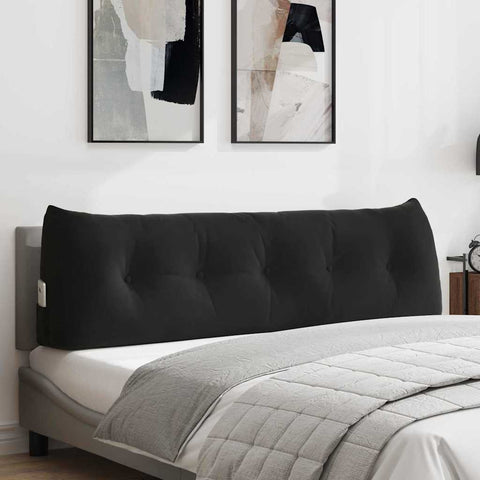 Cuscino per Schiena Nero 160 x 24 x 50 cm Velluto