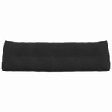 Cuscino per Schiena Nero 160 x 24 x 50 cm Velluto