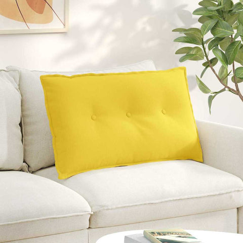 Cuscino per Schiena Giallo Chiaro 80 x 19 x 50 cm Tessuto