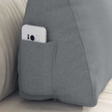 Cuscino per Schiena Grigio chiaro 60 x 20 x 50 cm Tessuto