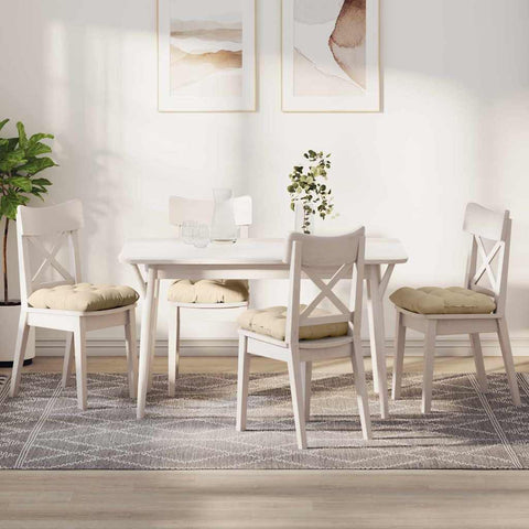 Cuscini per Seduta 4 pcs Crema 45 x 45 cm Tessuto in Microfibra