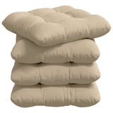 Cuscini per Seduta 4 pcs Crema 45 x 45 cm Tessuto in Microfibra