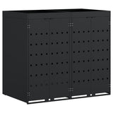 Contenitore per Rifiuti per 2 Bidoni Nero 136 x 77,5 x 121,5 cm