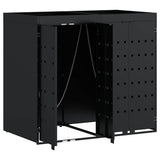 Contenitore per Rifiuti per 2 Bidoni Nero 136 x 77,5 x 121,5 cm