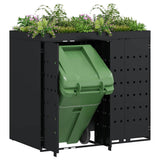 Contenitore per Rifiuti per 2 Bidoni Nero 136 x 77,5 x 121,5 cm