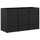 Contenitore per Rifiuti per 3 Bidoni Nero 204 x 77,5 x 121,5 cm