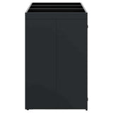 Contenitore per Rifiuti per 3 Bidoni Nero 204 x 77,5 x 121,5 cm