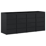 Contenitore per Rifiuti per 4 Bidoni Nero 272 x 77,5 x 121,5 cm