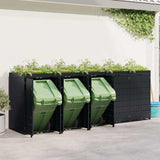 Contenitore per Rifiuti per 5 Bidoni Nero 340 x 77,5 x 121,5 cm