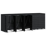 Contenitore per Rifiuti per 5 Bidoni Nero 340 x 77,5 x 121,5 cm