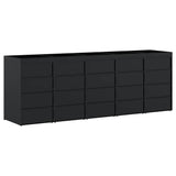 Contenitore per Rifiuti per 5 Bidoni Nero 340 x 77,5 x 121,5 cm