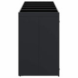 Contenitore per Rifiuti per 5 Bidoni Nero 340 x 77,5 x 121,5 cm