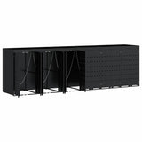 Contenitore per Rifiuti per 6 Bidoni Nero 408 x 77,5 x 121,5 cm
