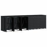 Contenitore per Rifiuti per 6 Bidoni Nero 408 x 77,5 x 121,5 cm