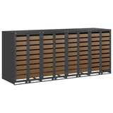 Contenitore per Rifiuti per 3 Bidoni Antracite