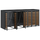 Contenitore per Rifiuti per 3 Bidoni Antracite