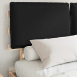 Letto con Testiera Rivestita Nero 160 x 200 cm Pino massello