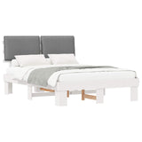 Letto con Testiera Rivestita Grigio chiaro 160 x 200 cm