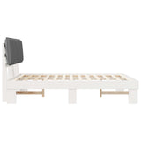 Letto con Testiera Rivestita Grigio chiaro 160 x 200 cm