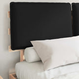 Letto con Testiera Rivestita Nero 150 x 200 cm Pino massello