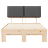 Letto con Testiera Rivestita Grigio scuro 120 x 200 cm