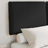 Letto con Testiera Rivestita Nero 120 x 200 cm Pino massello