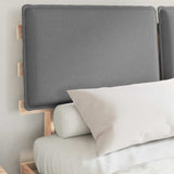 Letto con Testiera Rivestita Grigio chiaro 135 x 190 cm