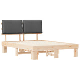 Letto con Testiera Rivestita Grigio scuro 135 x 190 cm