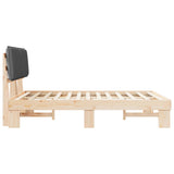 Letto con Testiera Rivestita Grigio scuro 135 x 190 cm