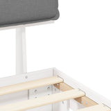 Letto con Testiera Rivestita Grigio chiaro 135 x 190 cm