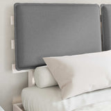 Letto con Testiera Rivestita Grigio chiaro 135 x 190 cm