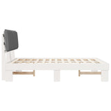 Letto con Testiera Rivestita Grigio chiaro 135 x 190 cm