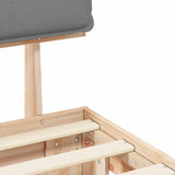 Letto con Testiera Rivestita Grigio chiaro 120 x 190 cm