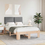 Letto con Testiera Rivestita Grigio chiaro 120 x 190 cm