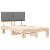 Letto con Testiera Rivestita Grigio chiaro 120 x 190 cm