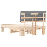 Letto con Testiera Rivestita Grigio chiaro 120 x 190 cm