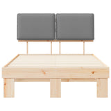 Letto con Testiera Rivestita Grigio chiaro 120 x 190 cm