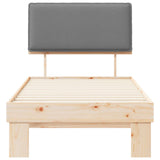 Letto con Testiera Rivestita Grigio chiaro 100 x 200 cm