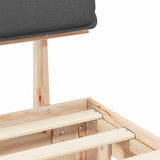 Letto con Testiera Rivestita Grigio scuro 100 x 200 cm