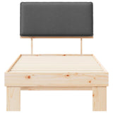 Letto con Testiera Rivestita Grigio scuro 100 x 200 cm