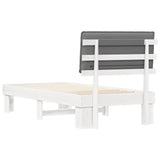 Letto con Testiera Rivestita Grigio chiaro 80 x 200 cm