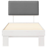 Letto con Testiera Rivestita Grigio chiaro 80 x 200 cm