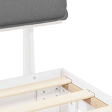 Letto con Testiera Rivestita Grigio chiaro 90 x 190 cm