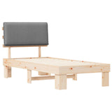 Letto con Testiera Rivestita Grigio chiaro 75 x 190 cm