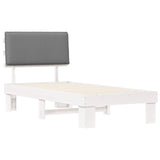 Letto con Testiera Rivestita Grigio chiaro 75 x 190 cm